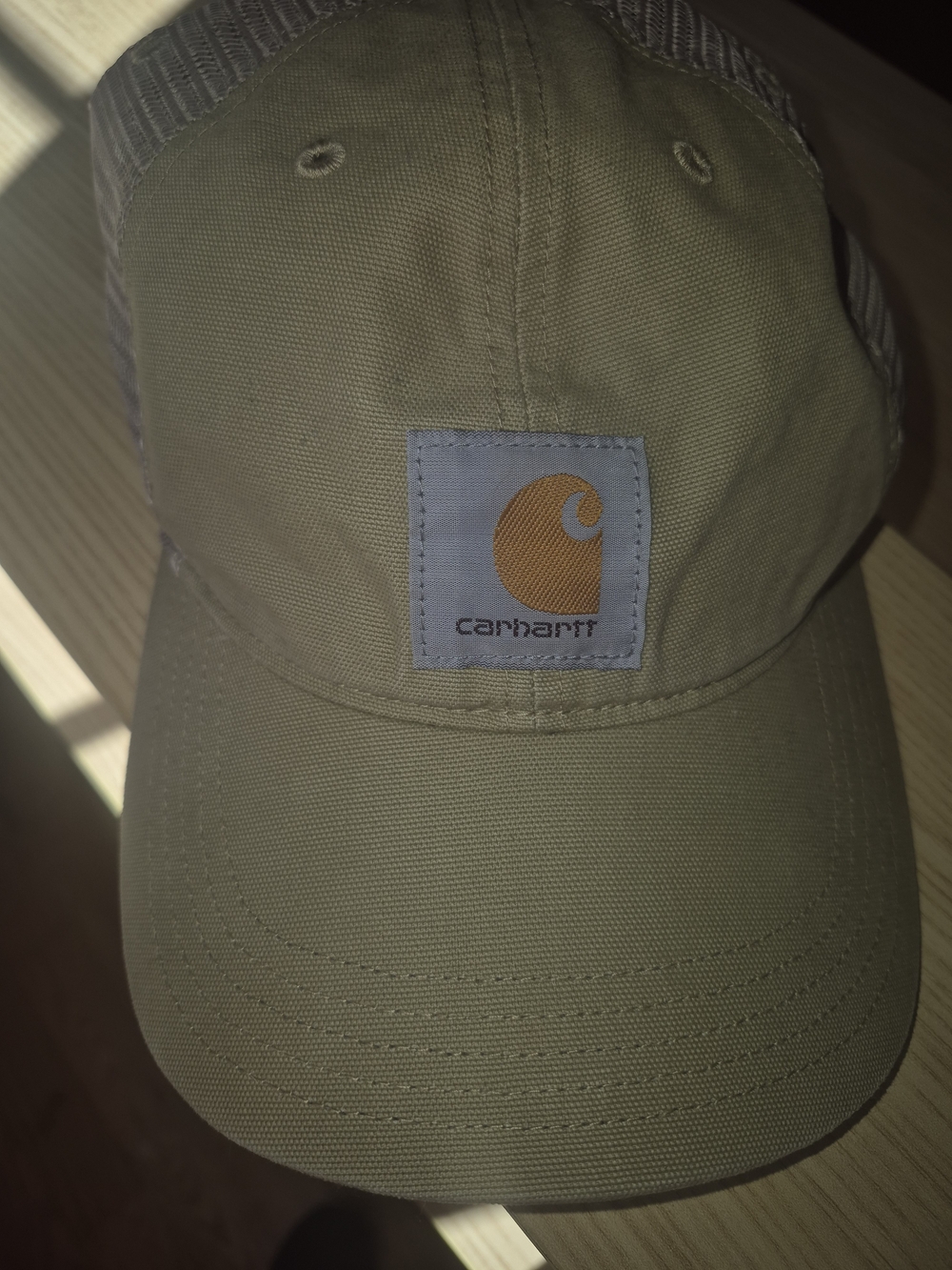 Carhartt Olive/Tan Logo Patch Mesh-Back Cap